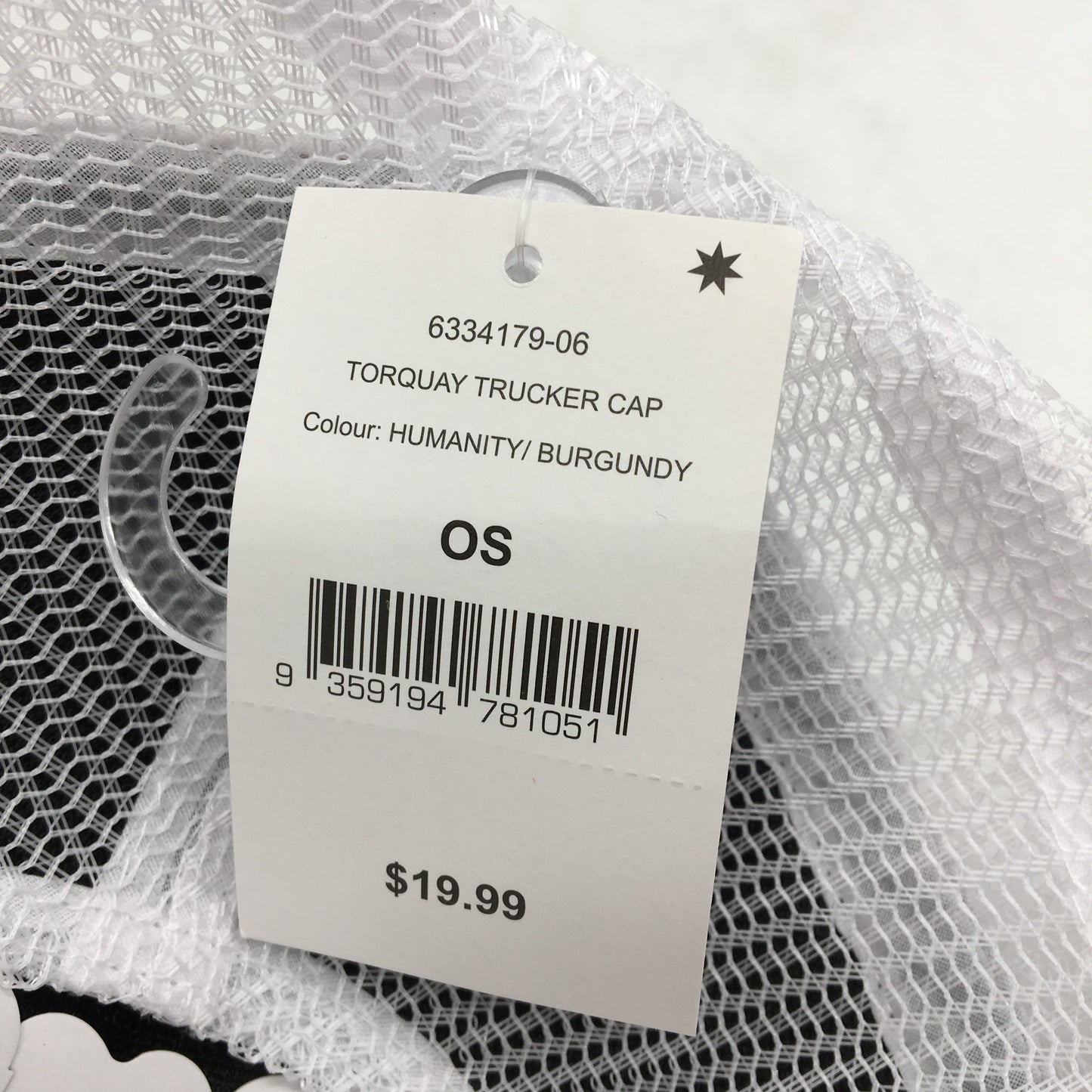 Cotton On Body 'Humanity' Burgandy/White Torquay Trucker Cap OSFM NEW