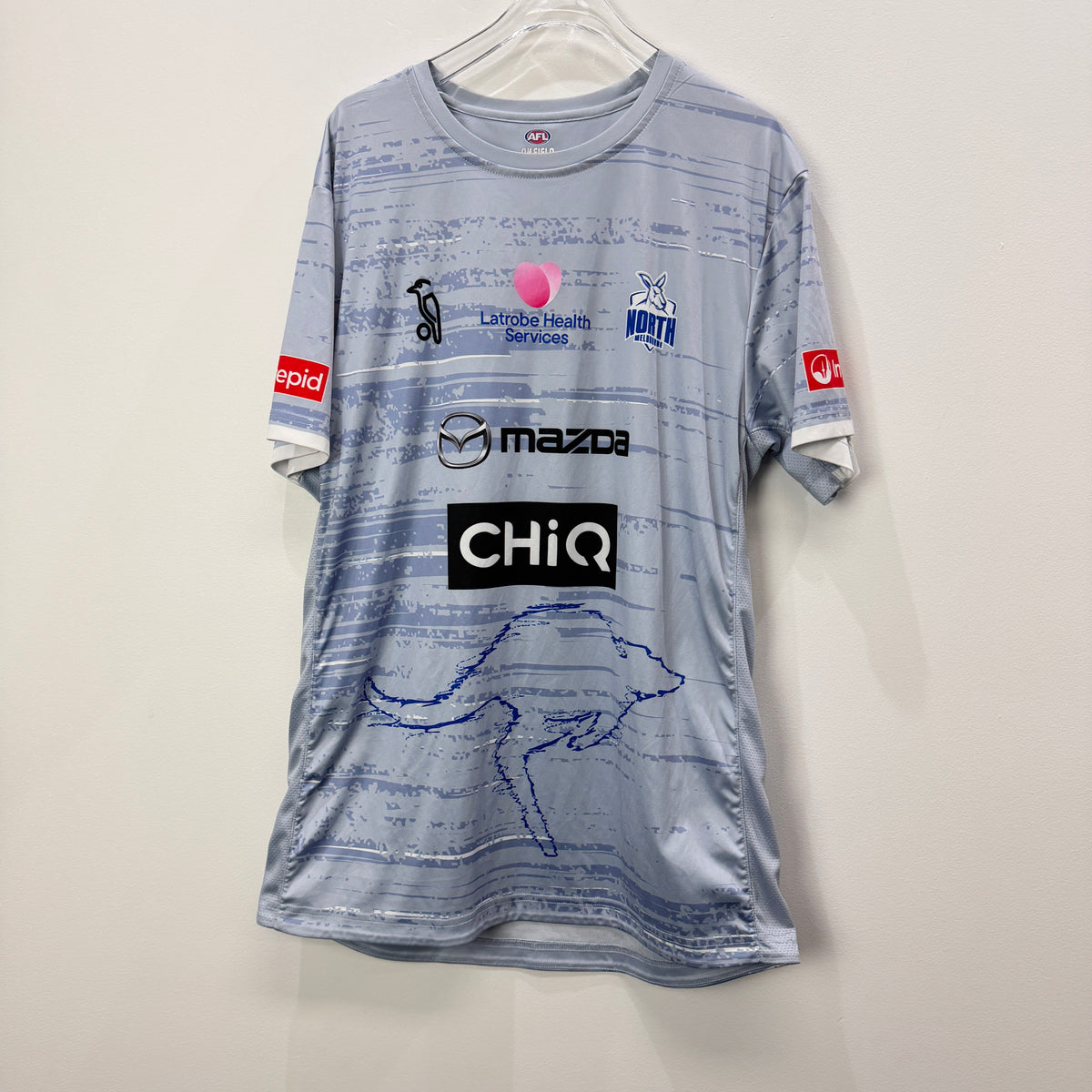 AFL North Melbourne Kangaroos Jersey T-Shirt Size Large– Vinnies Recent Donation