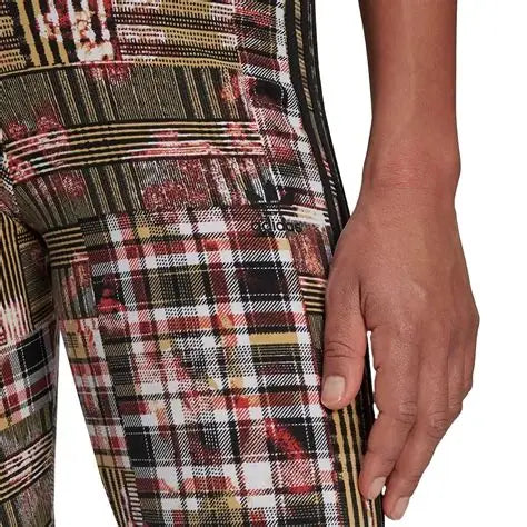 Adidas HER Studio London Check Cropped Mid Rise Tights Ladies Size UK 10 NEW