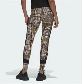 Adidas HER Studio London Check Cropped Mid Rise Tights Ladies Size UK 10 NEW