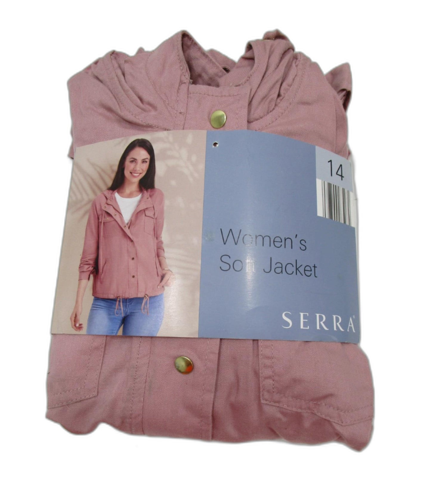 Serra Womens Soft Blush Pink Hooded Long Sleeve Jacket Ladies Size 14 NEW