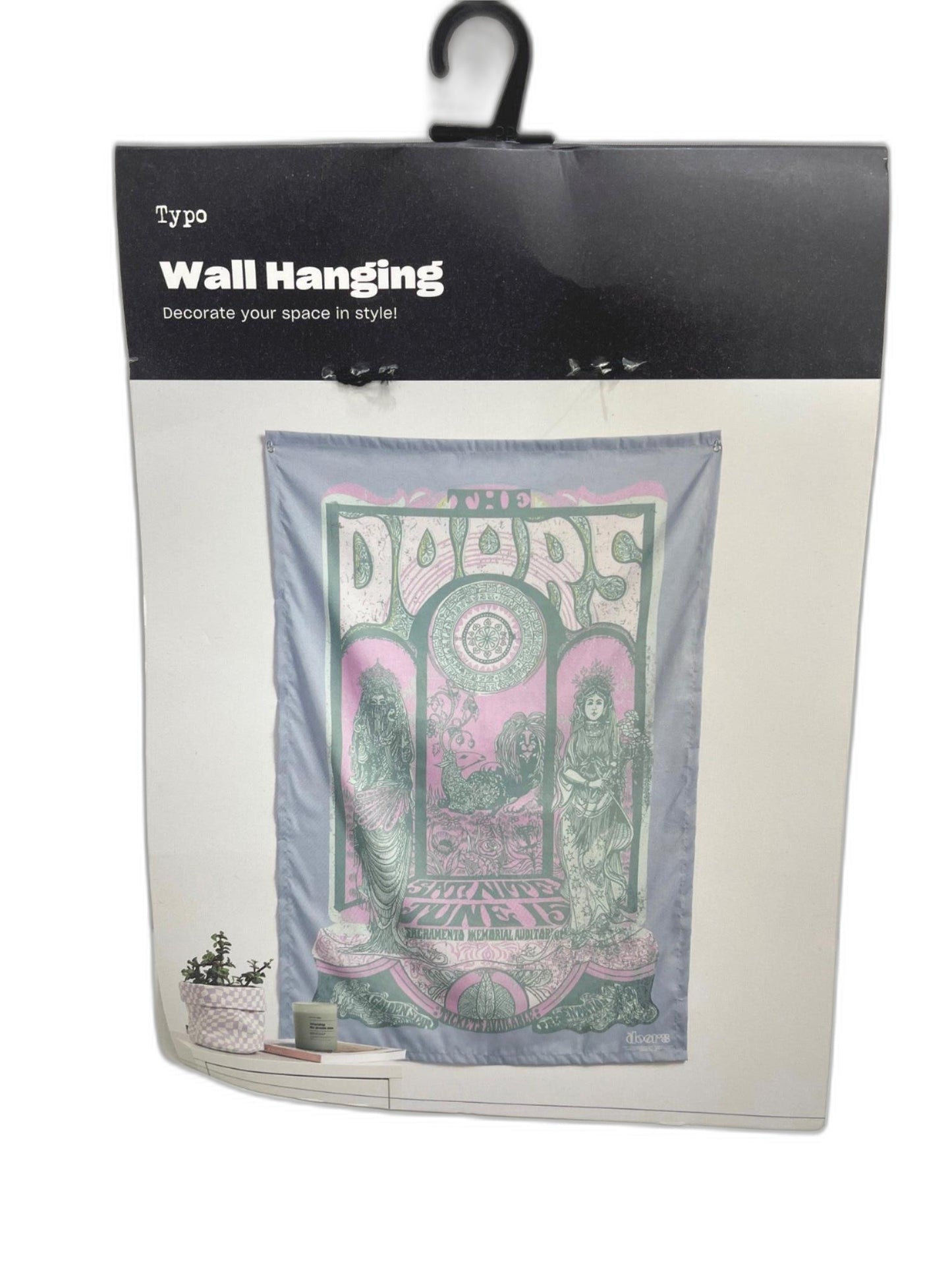 Typo 'The Doors' Pastel Poster Fabric Wall Hanging 125X85Cm *Faulty NEW