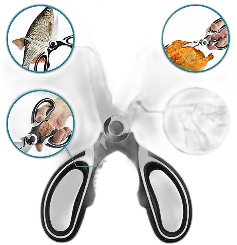 Kitchen Shears Multifunctional Heavy-Duty Scissors With Sheath NEW