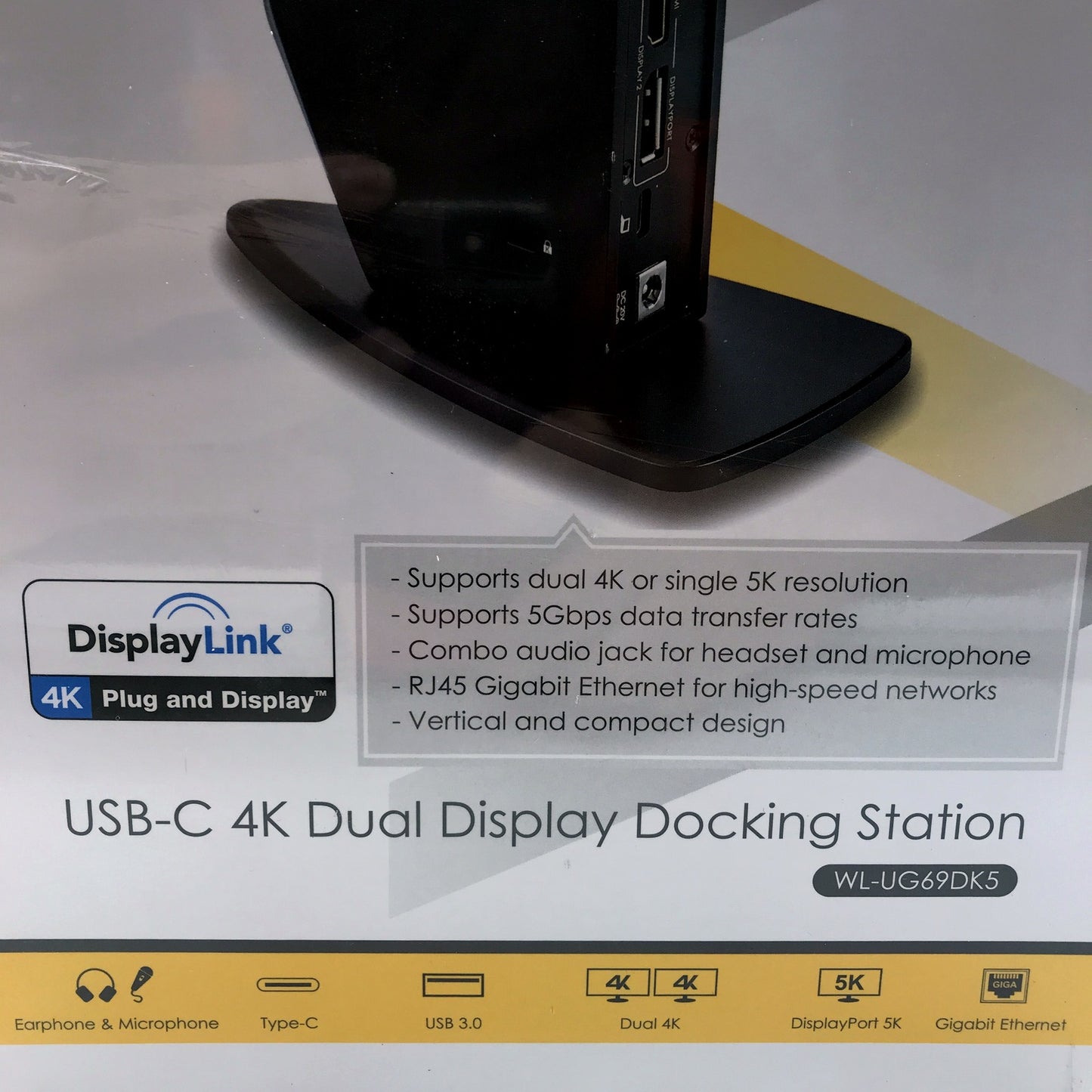 WAVLINK USB-C 4K Dual Display Docking Station WL-UG69DK5 DisplayLink NEW
