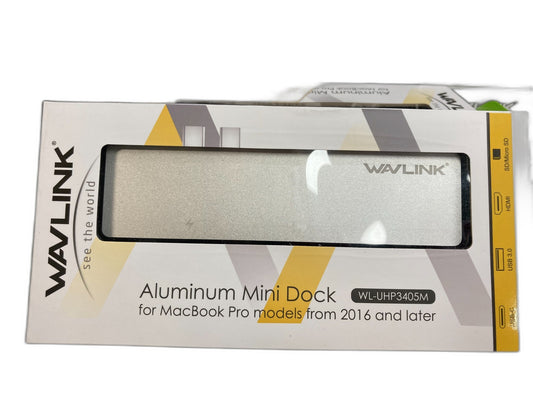 Wavlink Aluminum Mini Dock For Macbook Pro 2016+ Usb-C 3.0 Hub Silver Rp$139 NEW