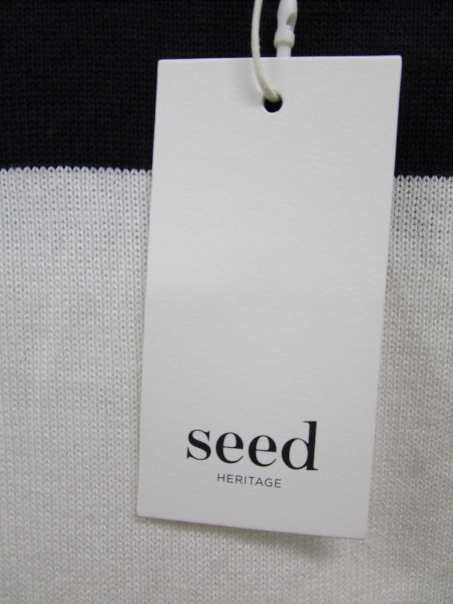 Seed Heritage Deep Navy & Cream Long Sleeve Knit Top Ladies Size Xs NEW