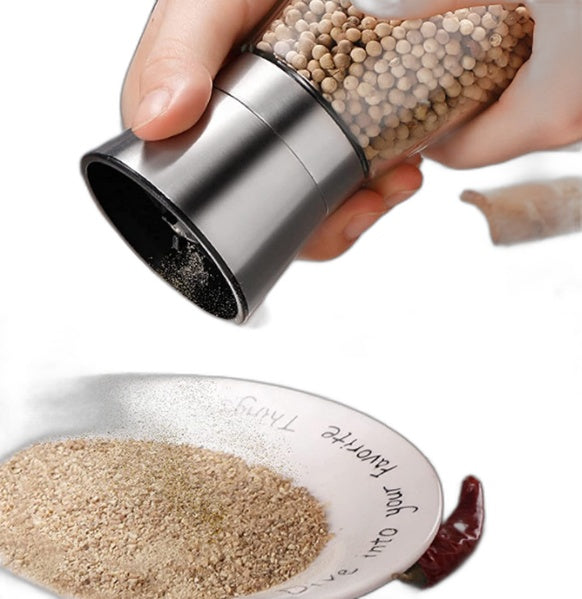 Bayso Stainless Steel 2Pce Salt & Pepper Grinders Adjustable Mills Set NEW