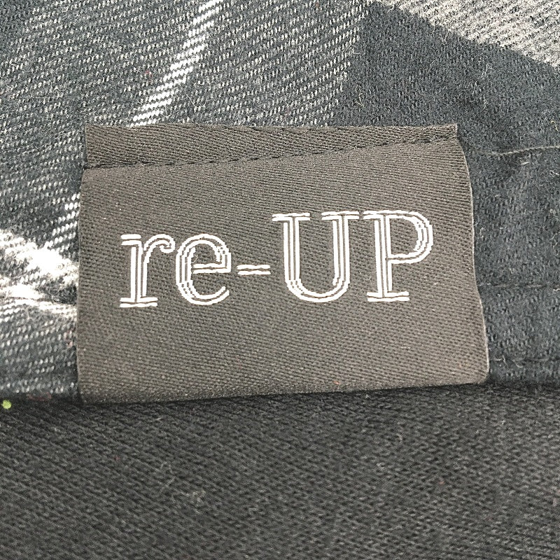 reWORKED re-UP Handcrafted Upcycled Fabrics Black Brown Hoodie Jumper Sze XL