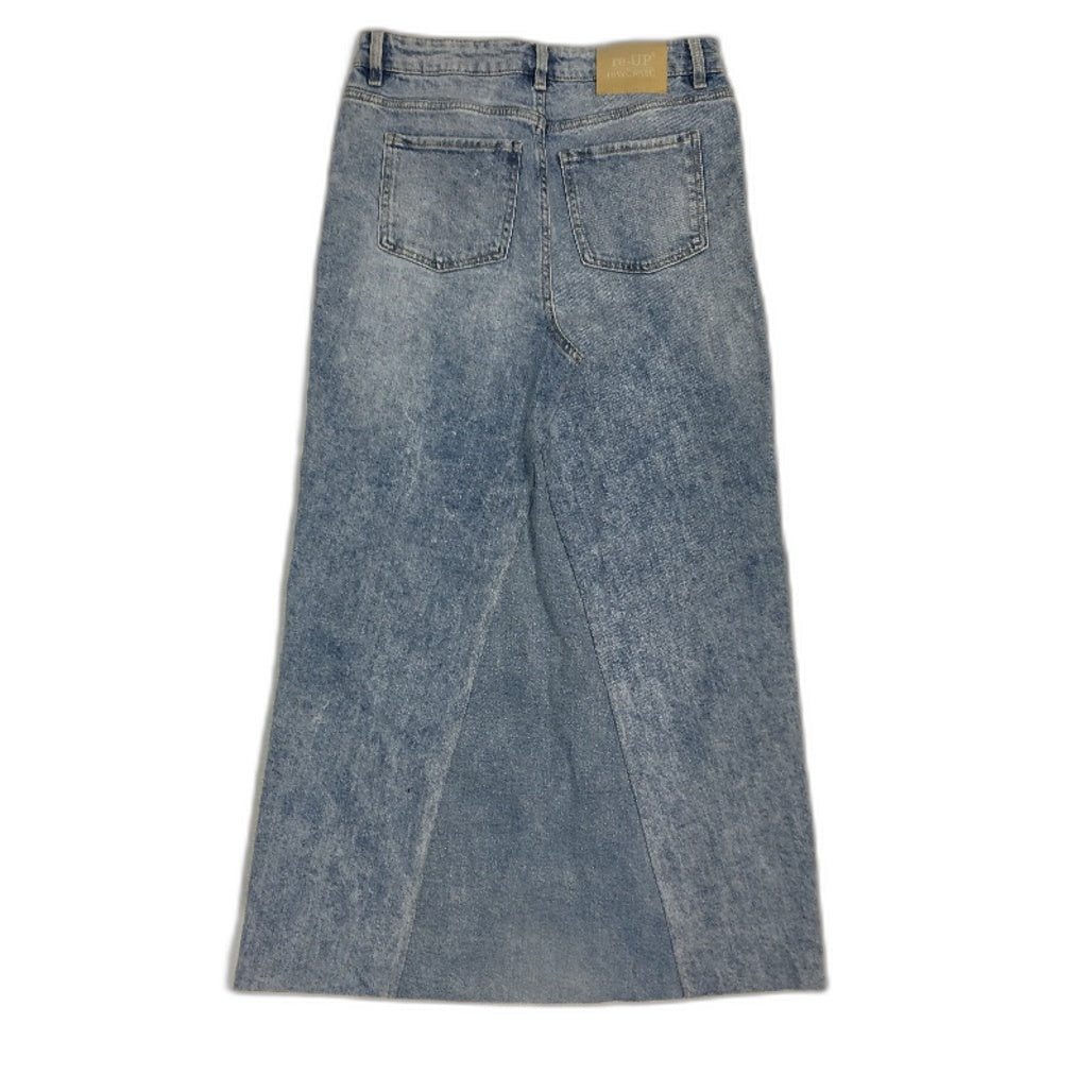 re-UP Handcrafted Upcycled Fabrics Blue Wash Ramona Skirt Size 12 Blue Denim - Durable Lightweight Design reWORKED