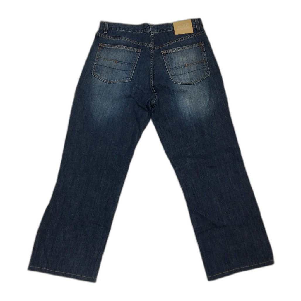 re-UP Handcrafted Upcycled Fabrics Blue Alex Patch Jeans Size 32 - Blue Denim Durable Fast Shipping reWORKED