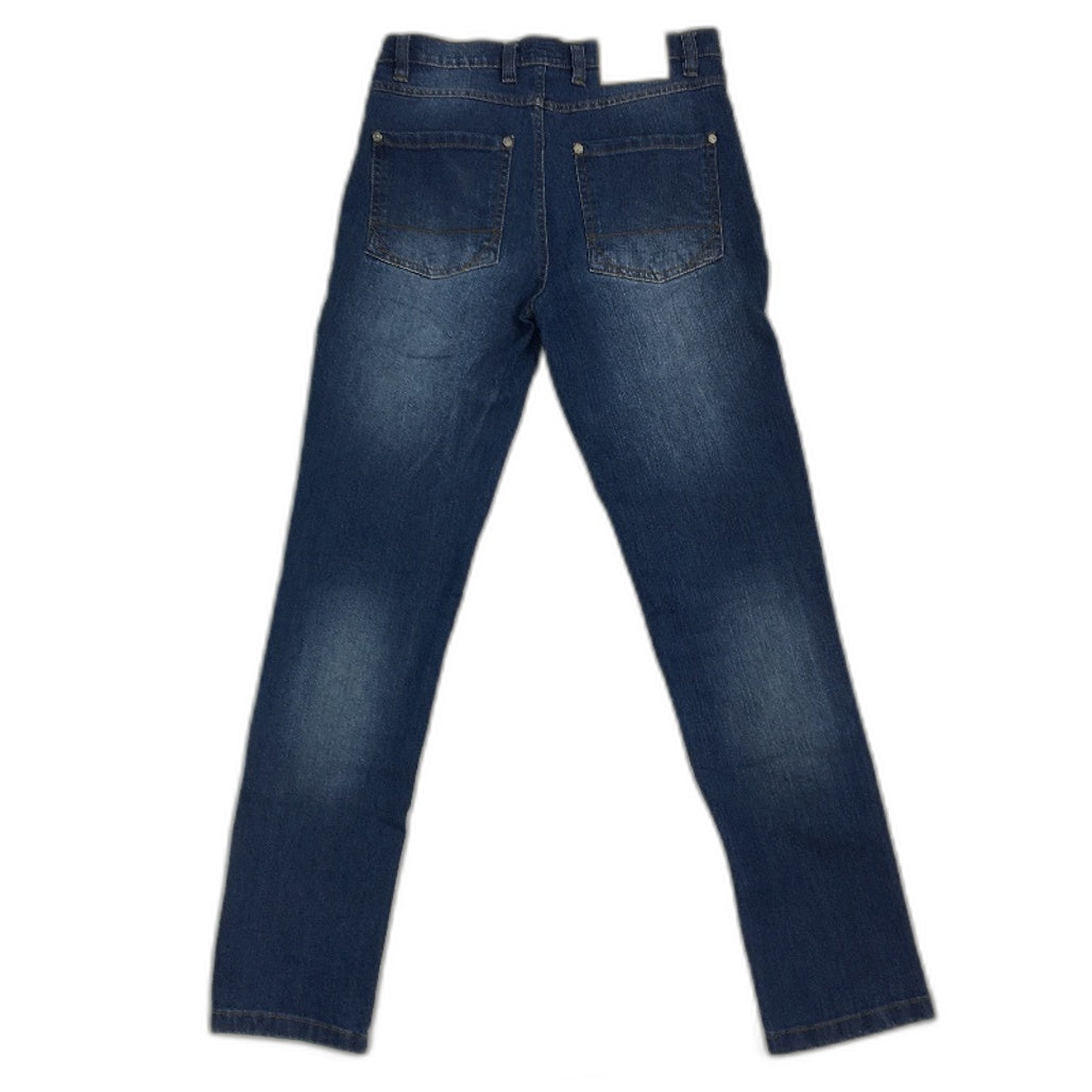 re-UP Handcrafted Upcycled Fabrics Blue Alex Patch Jeans Size 28 Blue Denim - Durable Fast Shipping reWORKED