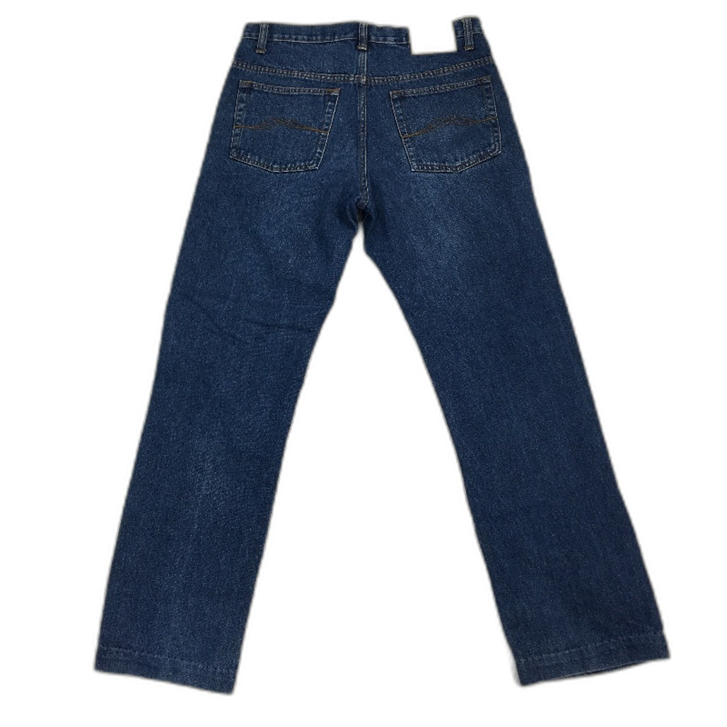 re-UP Handcrafted Upcycled Fabrics 2T Blue Alex Patch Jeans Size 32 Blue Denim - Durable Lightweight Design reWORKED