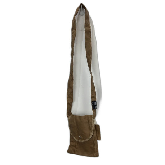 reWORKED by re-UP Handcrafted Upcycled Fabric Leather Look Brown Shoulder Pouch