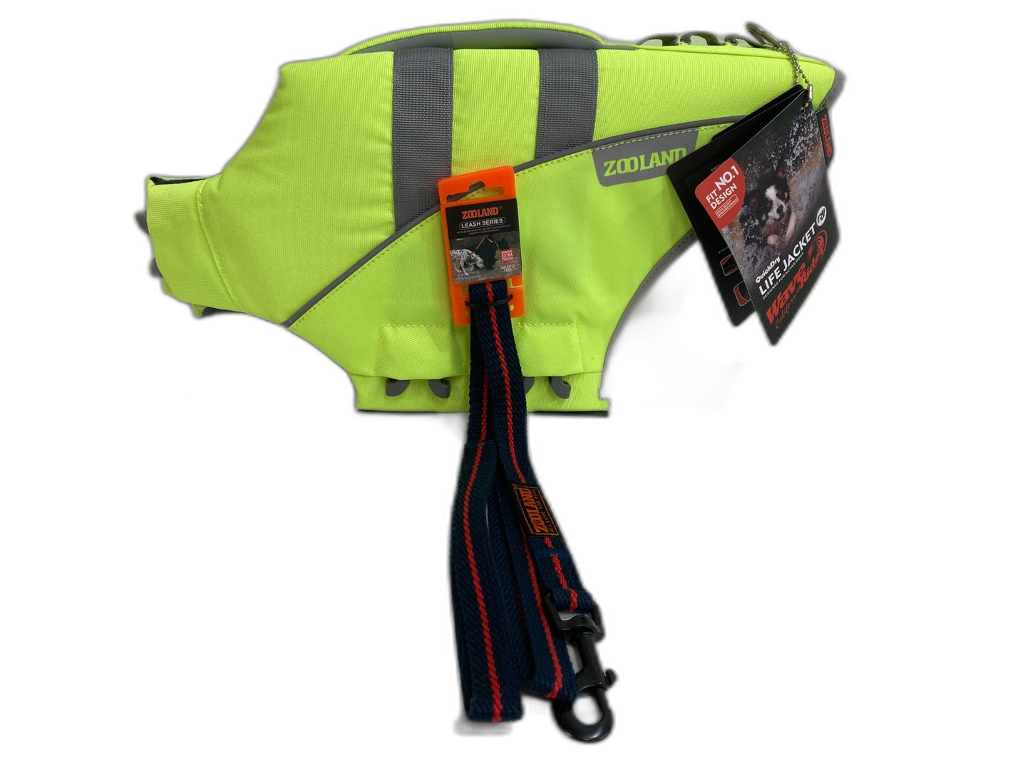 Zooland R9 Wave Rider Safety Swimming Life Vest W/Leash Dog Sz L Neon Rp$79 NEW