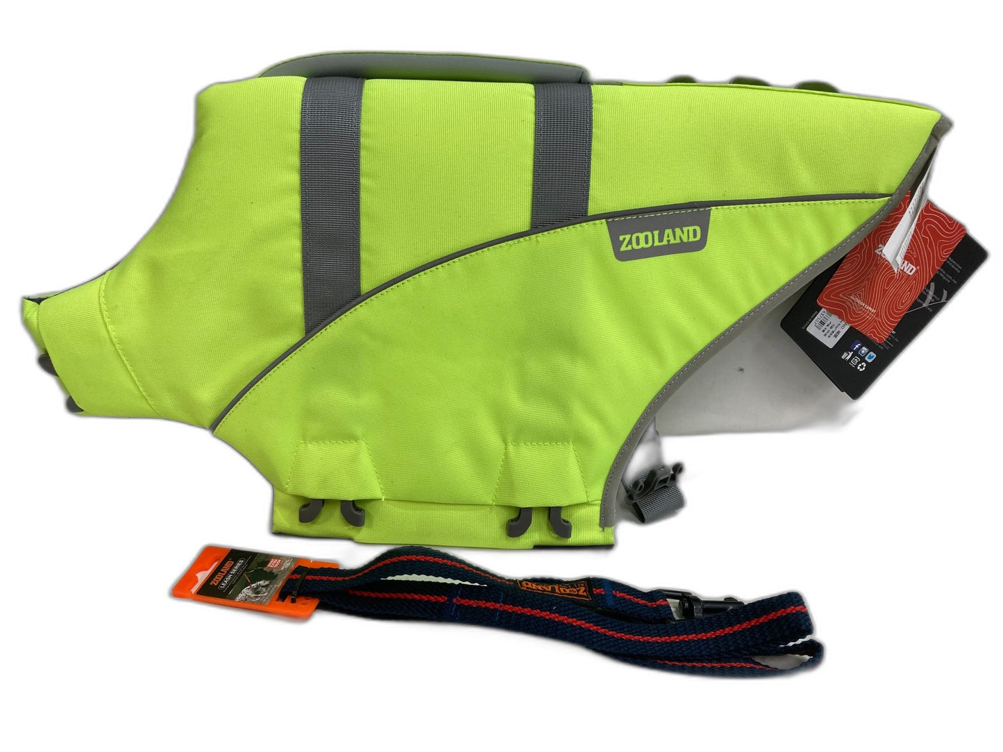 Zooland R9 Wave Rider Safety Swimming Life Vest +Leash Dog Sz Xxl Neon Rp$99 NEW