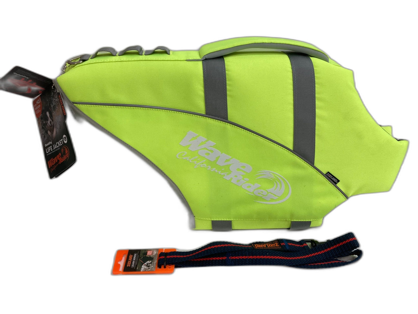 Zooland R9 Wave Rider Safety Swimming Life Vest +Leash Dog Sz Xxl Neon Rp$99 NEW