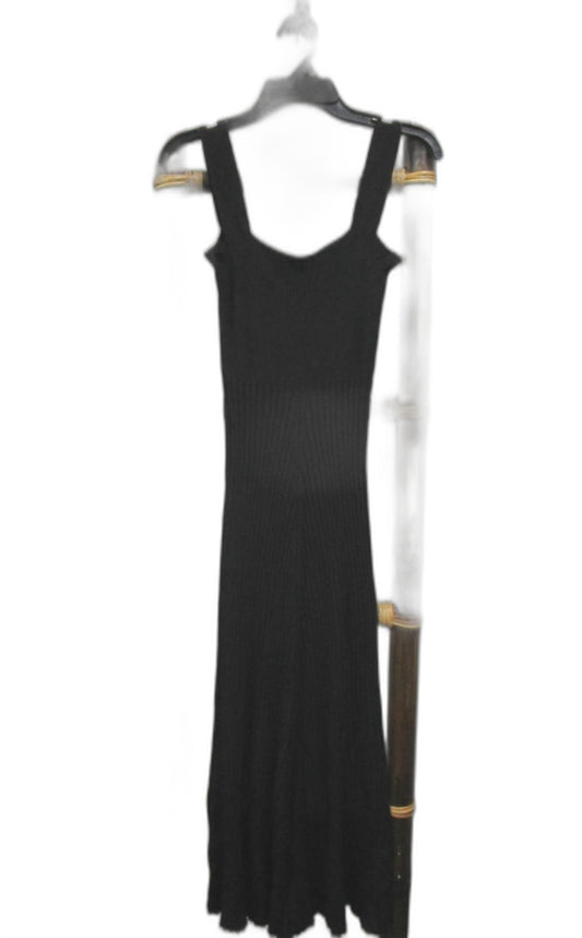 Black Sleeveless Soft Ribbed Knit Midi Dress Ladies Size Xs NEW