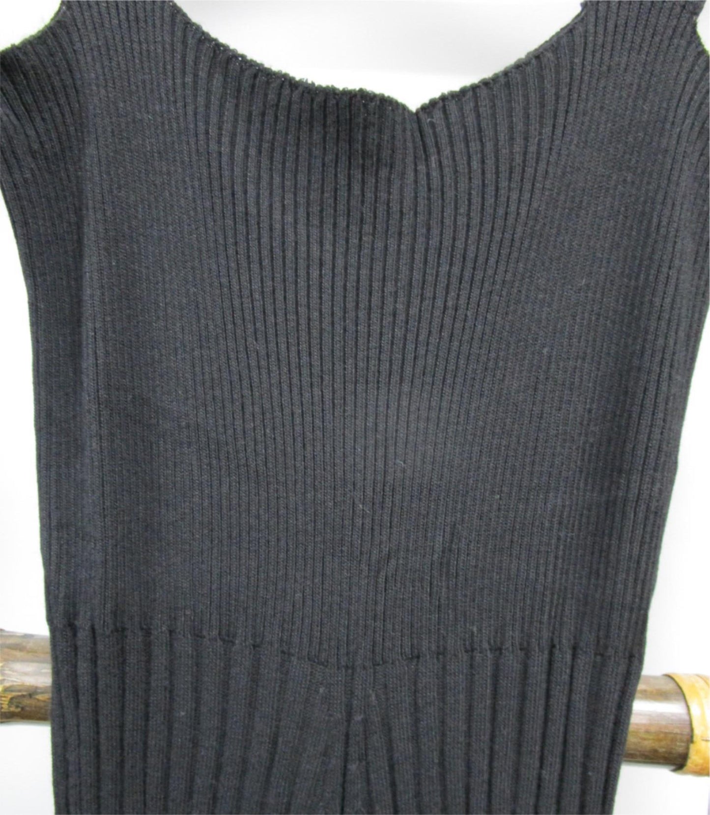 Black Sleeveless Soft Ribbed Knit Midi Dress Ladies Size Xs NEW