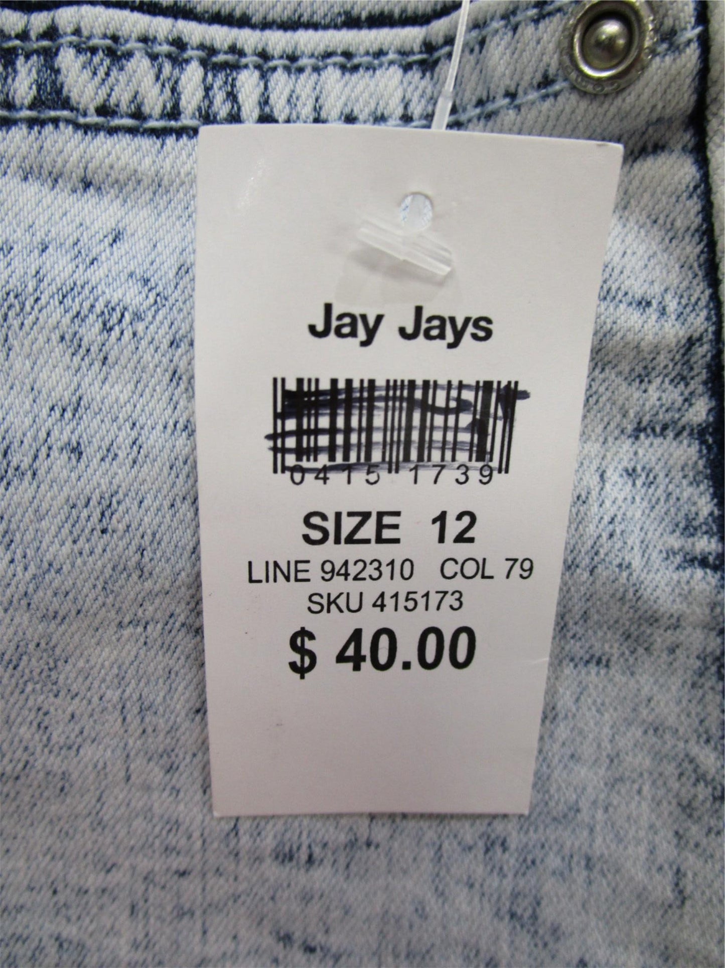 Jay Jays Blue 3 Button High Rise Mia Denim Short Ladies Size 12 NEW