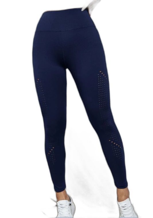 Shein Navy Blue High Waist Tummy Control Gym Leggings Ladies Sz S NEW