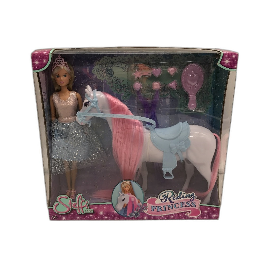Steffi Love Riding Princess Moveable With Horse & Hair Styling Accessories NEW