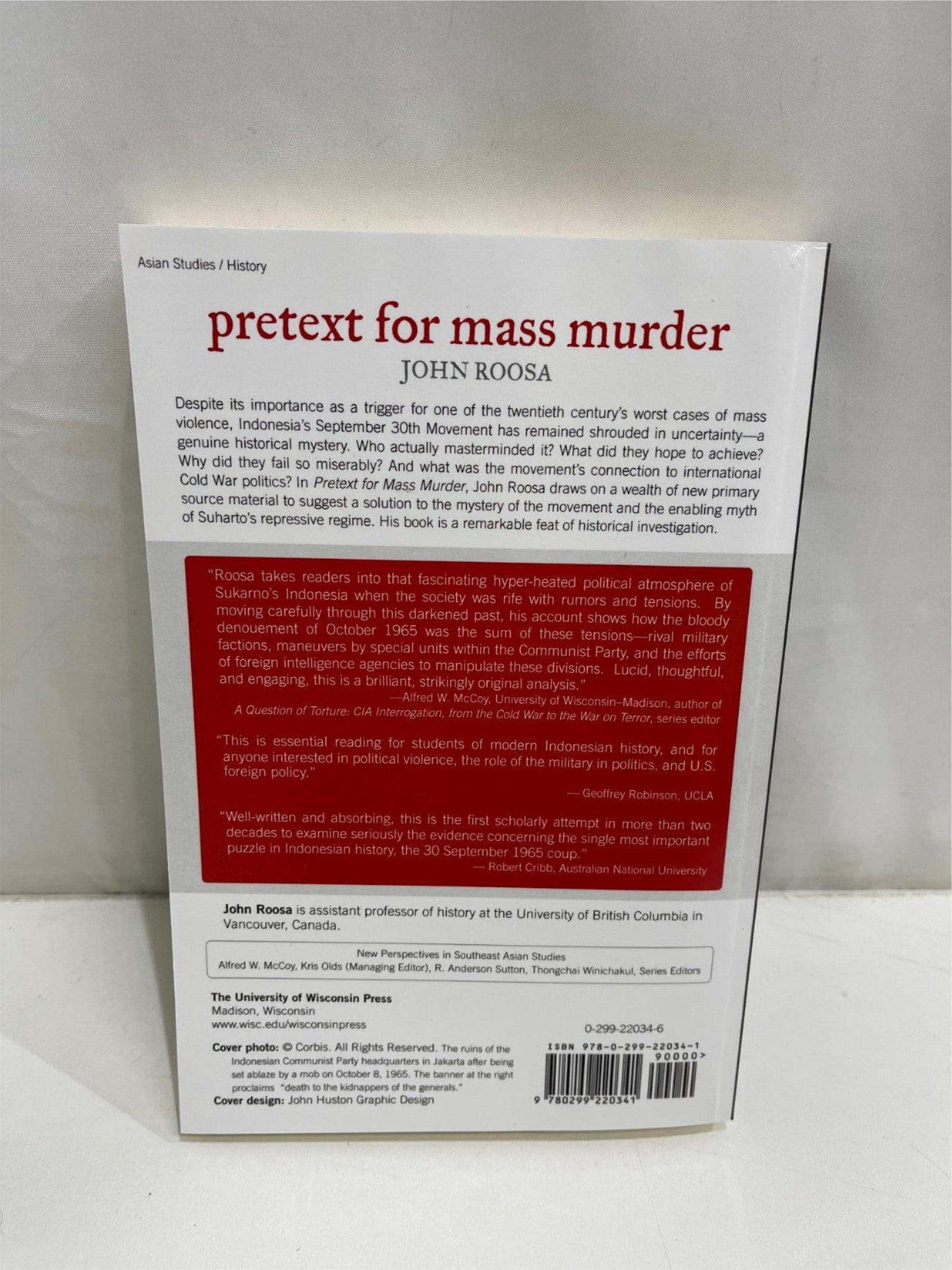 Pretext For Mass Murder By John Roosa -Indonesian Coup -Softcover Book