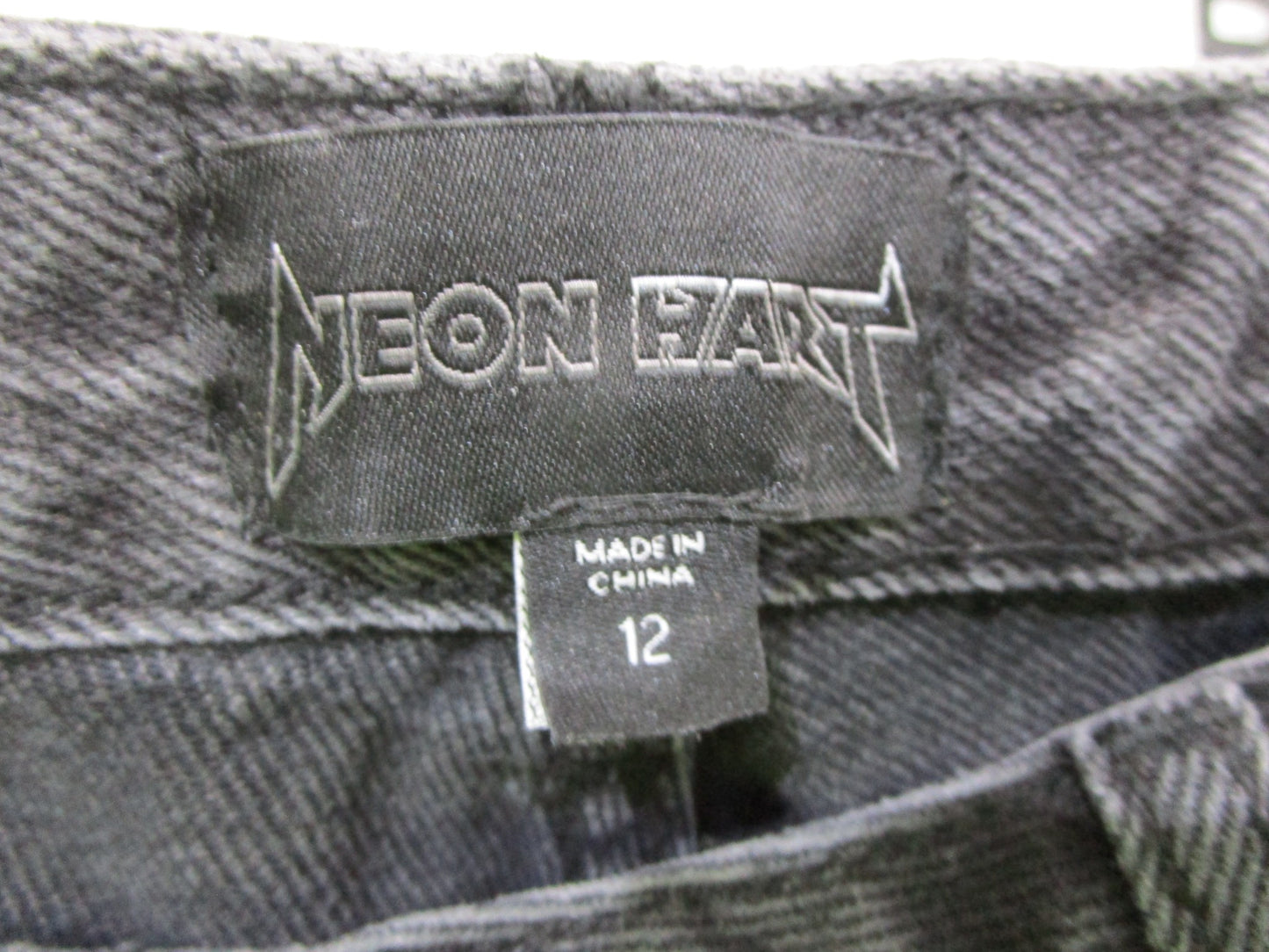 Neon Hart Charcoal Regular Fit Denim Straight Leg Jeans Ladies Size 12