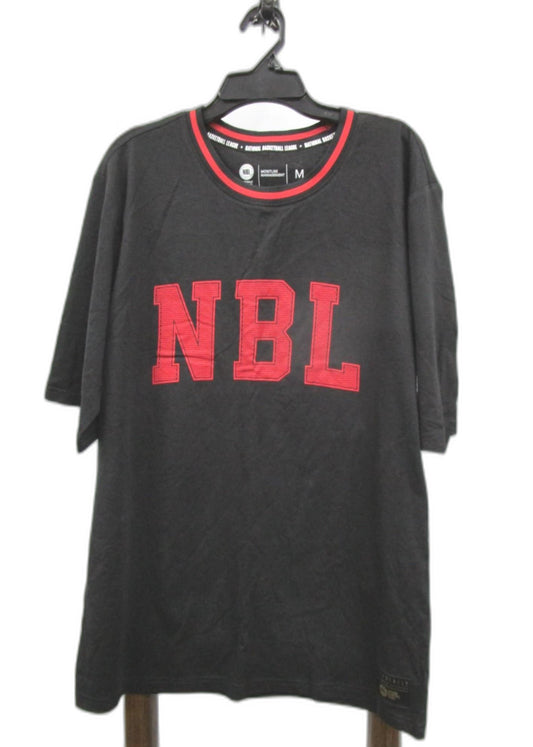 Nbl Basketball League Black & Red Short Sleeve T-Shirt Mens Size M NEW