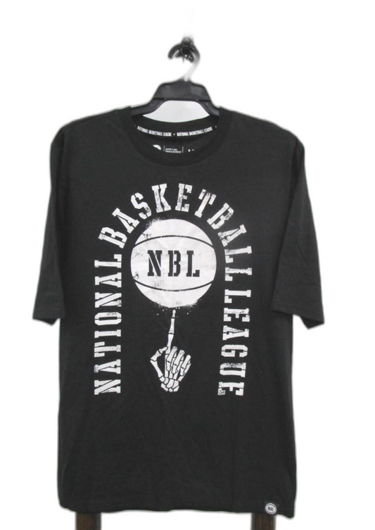 Nbl Basketball League Black & White Short Sleeve T-Shirt Mens Sz M NEW