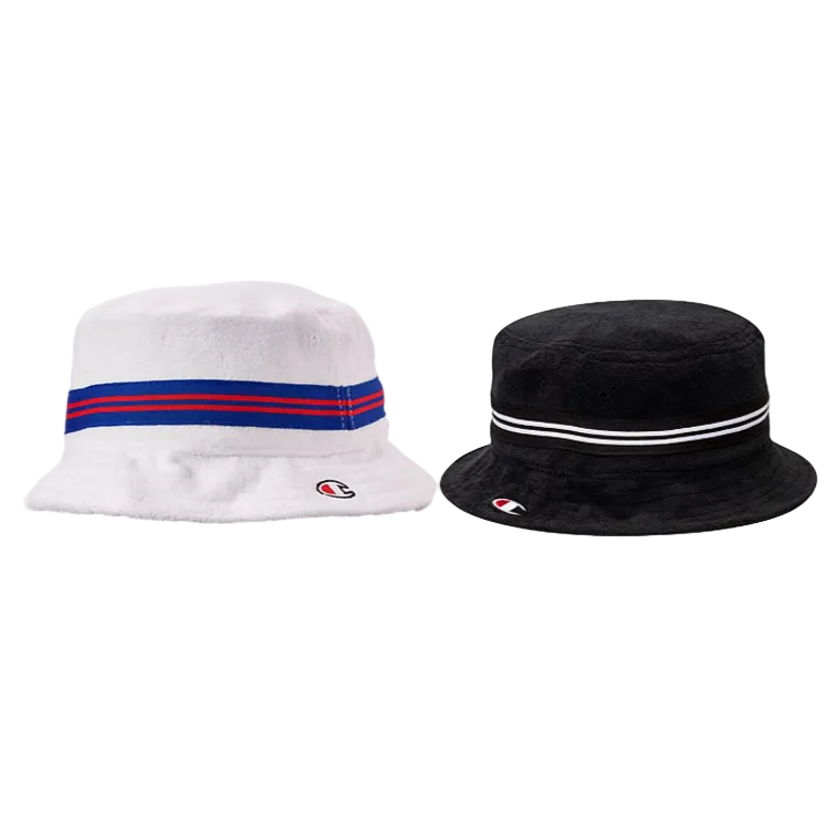 Champion 2 Pack Black and White Terry Bucket Hats Unisex Size S/M NEW