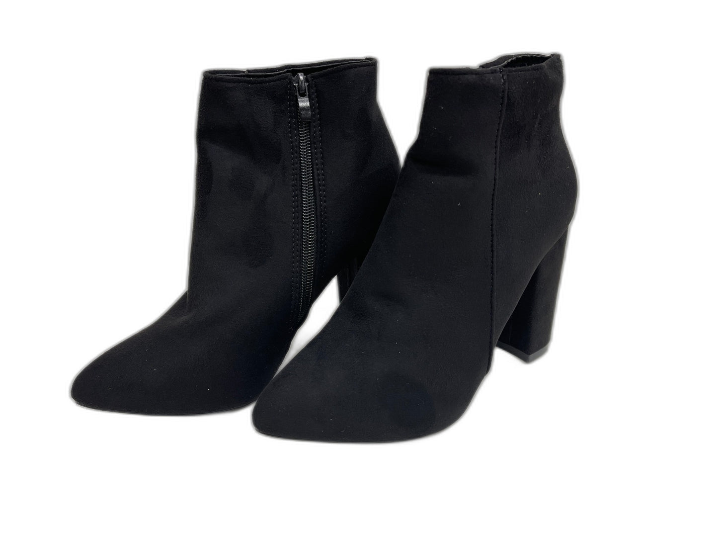 Sacchetto Faux Suede Black Heeled Ankle Booties Ladies Size 37/Aus 6.5 NEW