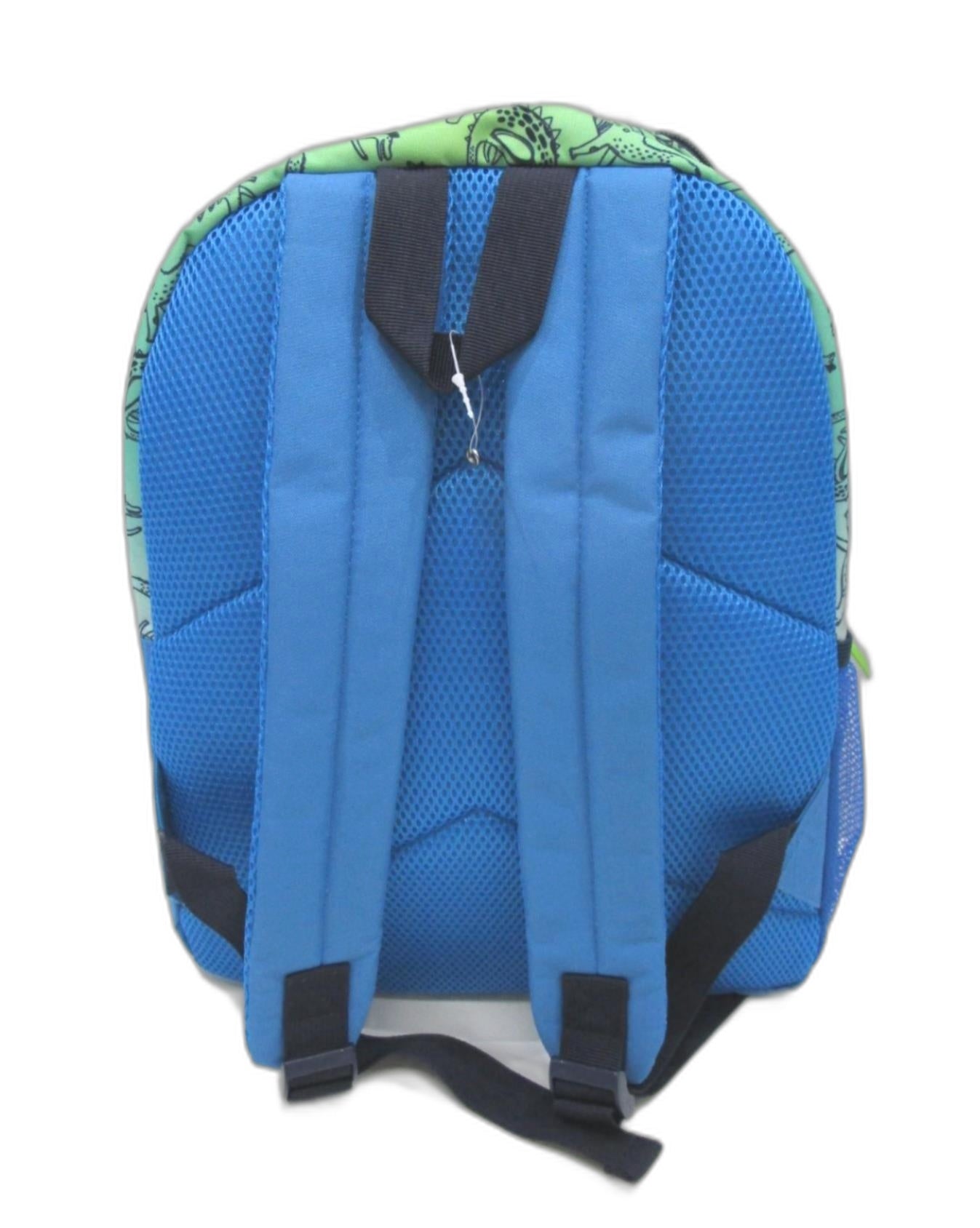 Dinosaur Printed Green/Blue 1 Side Mesh Pocket 2 Compartment Backpack NEW