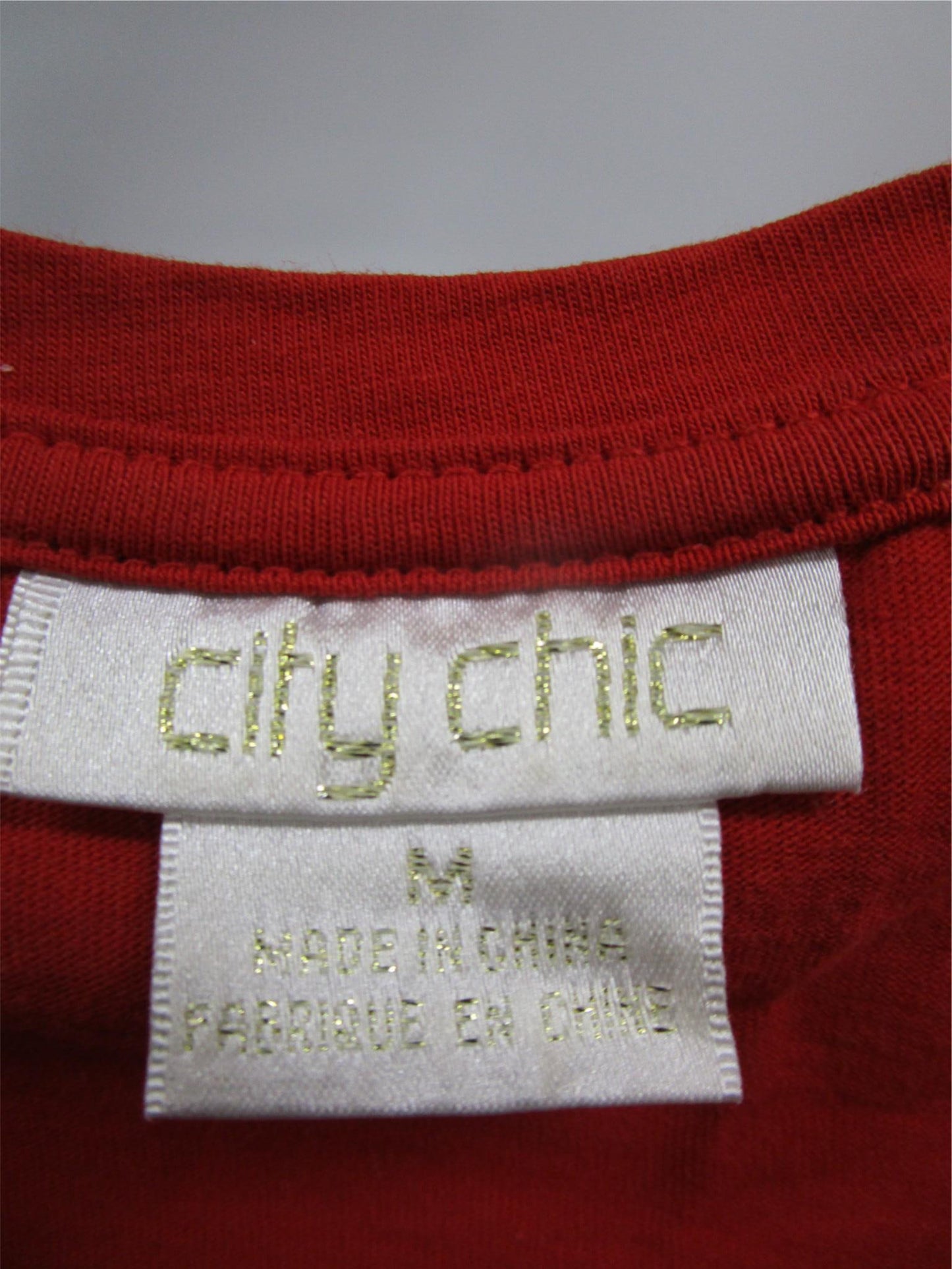 City Chic Brick Ss Self-Tie Waist Belt Relaxed Fit Top Ladies Size M