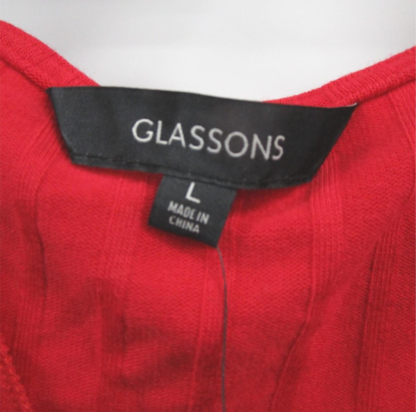 Glassons Long Sleeves Relaxed Fit Ribbed Crop Top Red Ladies Size L NEW