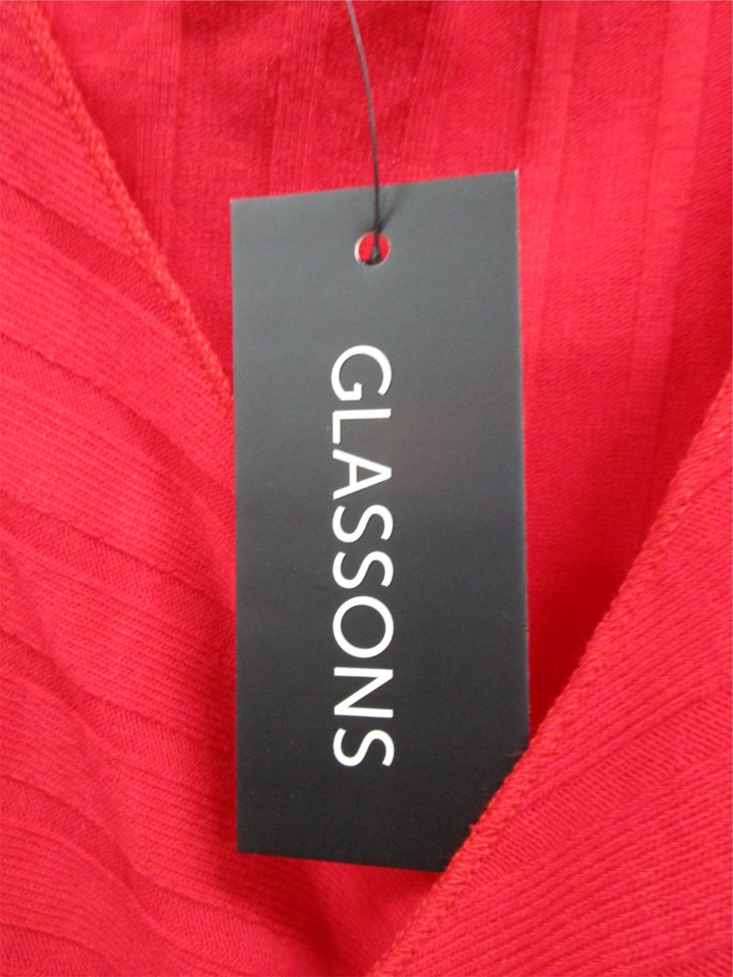 Glassons Long Sleeves Relaxed Fit Ribbed Crop Top Red Ladies Size L NEW