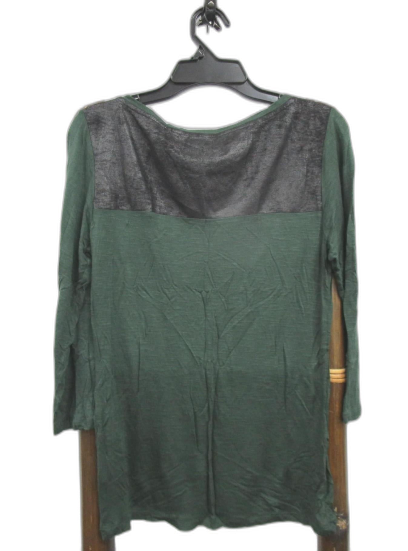 Espirit Comfortable 3/4 Sleeves Relaxed Fit Top Green Ladies Size Xs