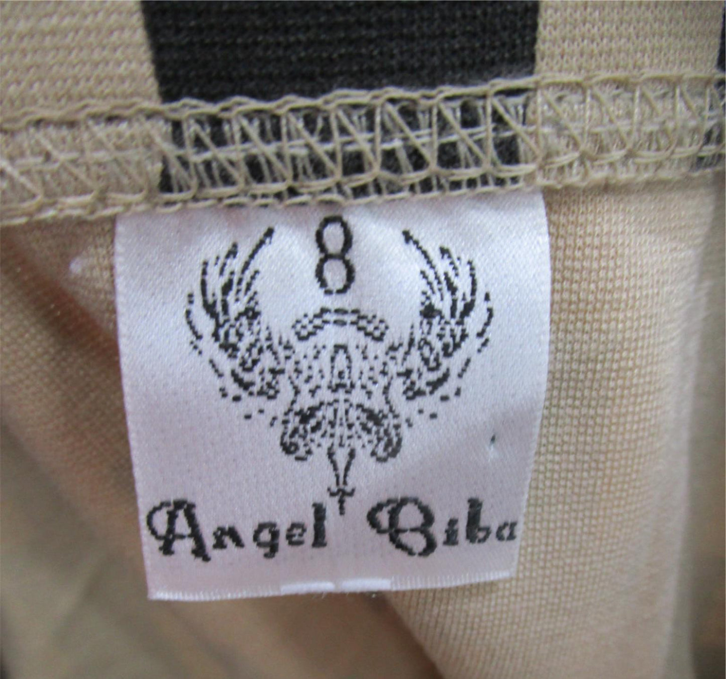 Angel Biba Elegant Mini Skirt Beige & Black Ladies Size 8