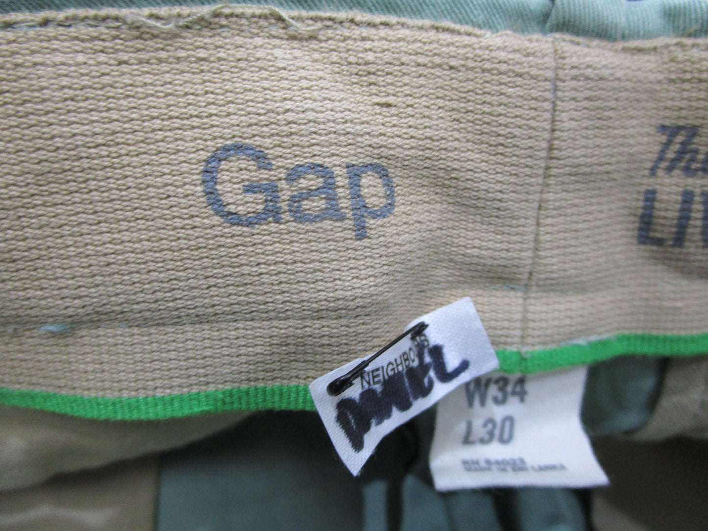 Gap Straight Regular Fit Cargo Pants Green Mens Sz L 30 W 34 *Neighbours