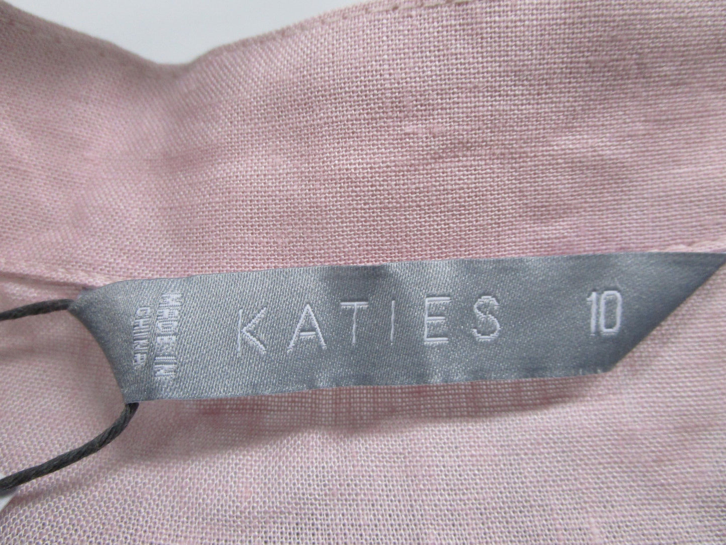 Katies 3/4 Sleeve Woven Flounce Linen Top Blush Ladies Size 10 NEW