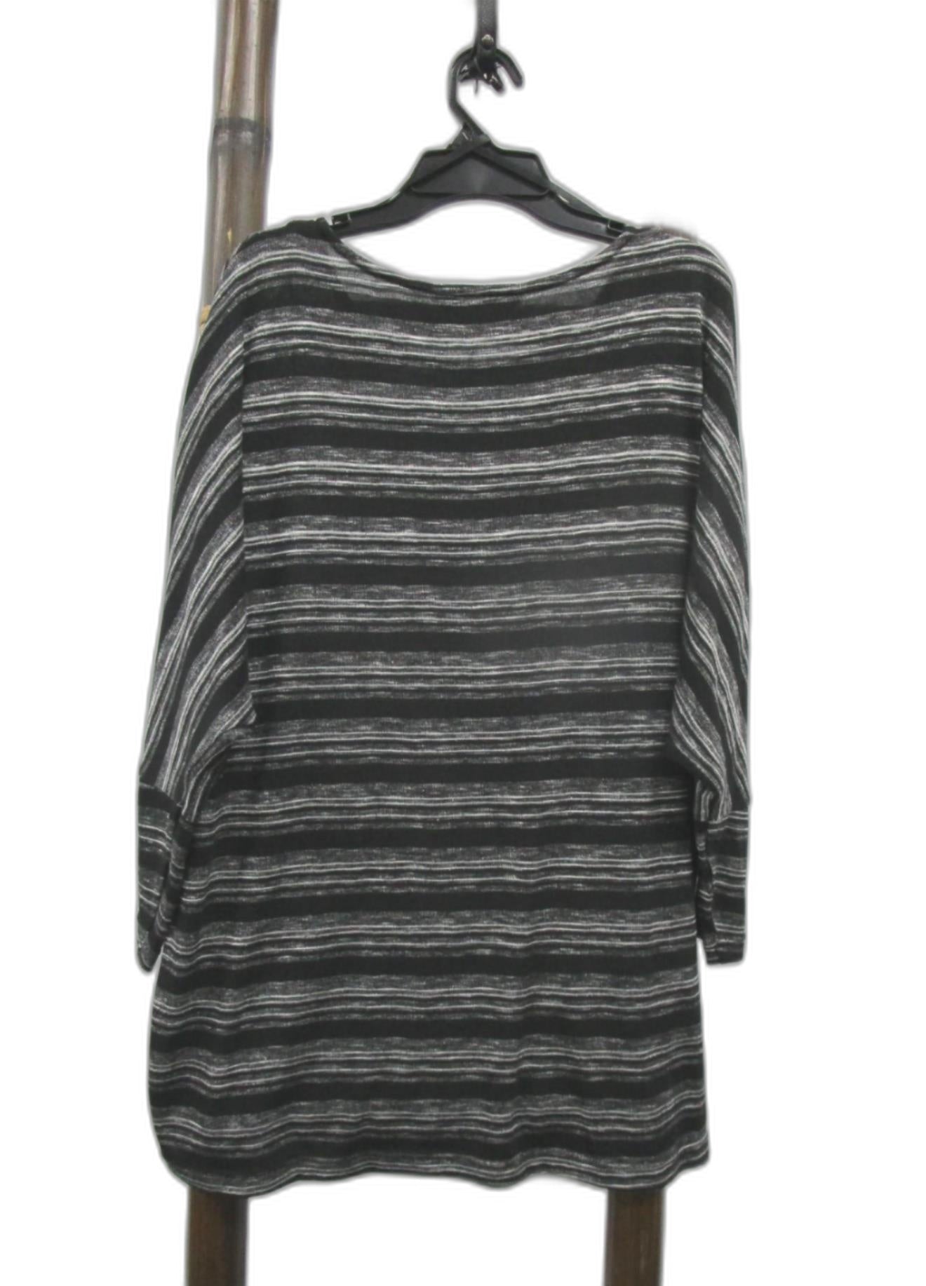 Marco Polo 3/4 Sleeve Round Neck Top Grey/Black Ladies Size S NEW