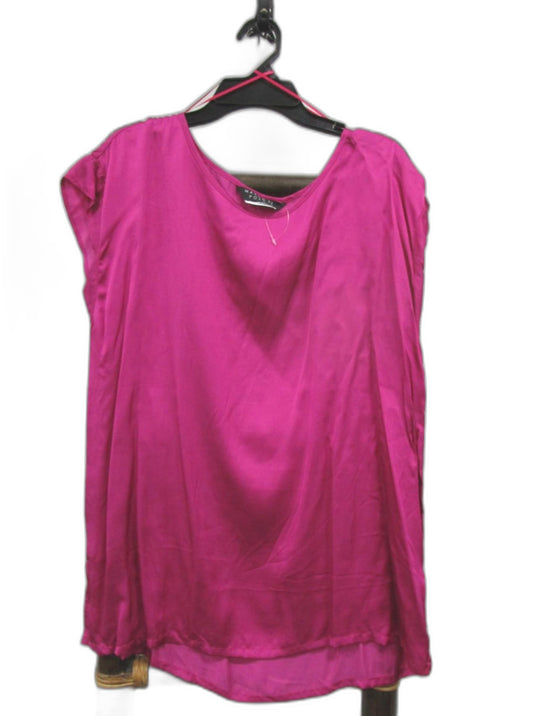 Marco Polo Silky Feel Cap Sleeve Round Neck Top Hot Pink Ladies Sz 10 Rp$119 NEW