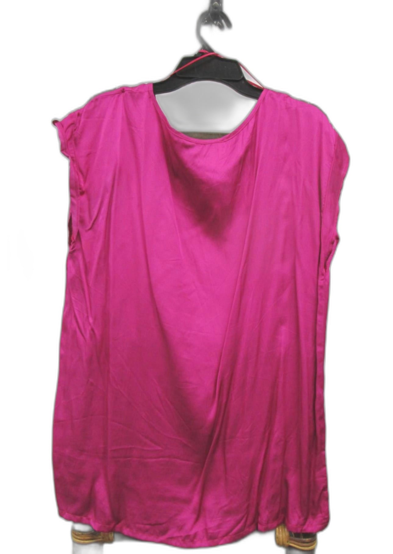 Marco Polo Silky Feel Cap Sleeve Round Neck Top Hot Pink Ladies Sz 10 Rp$119 NEW