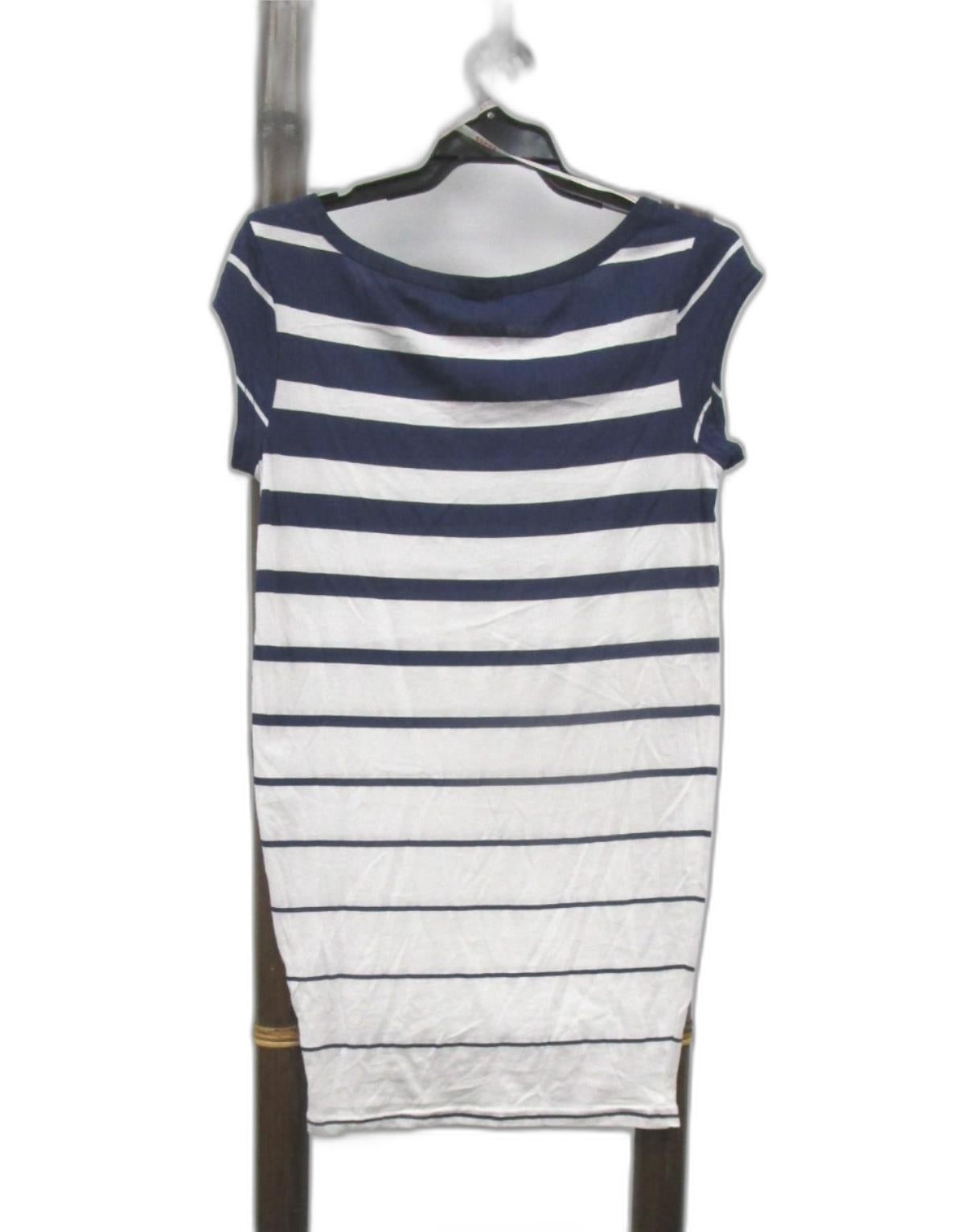 Supre Scoop Neck S/S T-Shirt Mini Dress Navy/White Ladies Size Xxs NEW