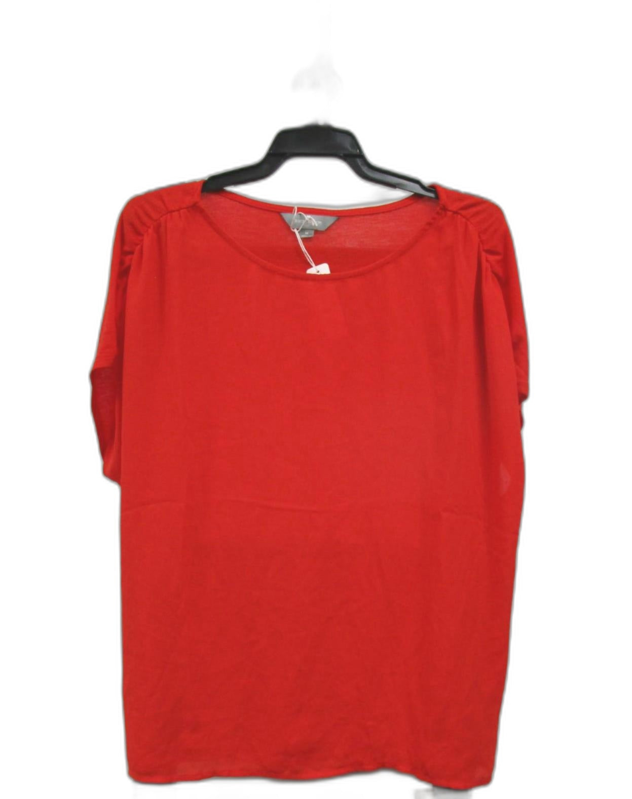 Suzannegrae Round Neck Relaxed Fit Cap Sleeve Top Red Ladies Sz M NEW