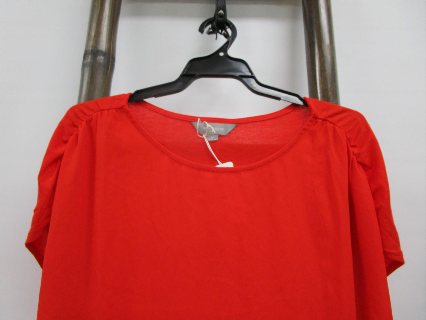 Suzannegrae Round Neck Relaxed Fit Cap Sleeve Top Red Ladies Sz M NEW