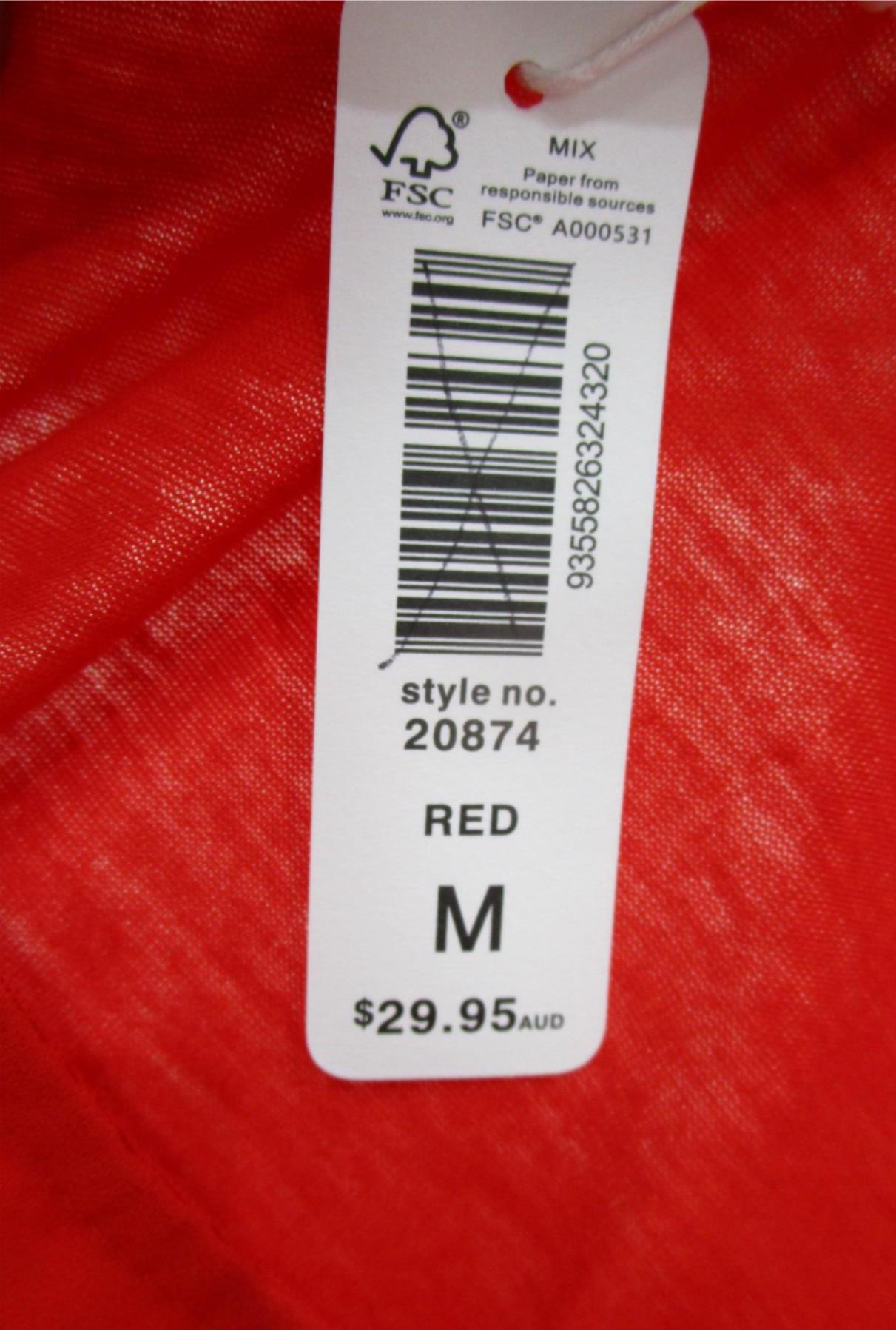 Suzannegrae Round Neck Relaxed Fit Cap Sleeve Top Red Ladies Sz M NEW