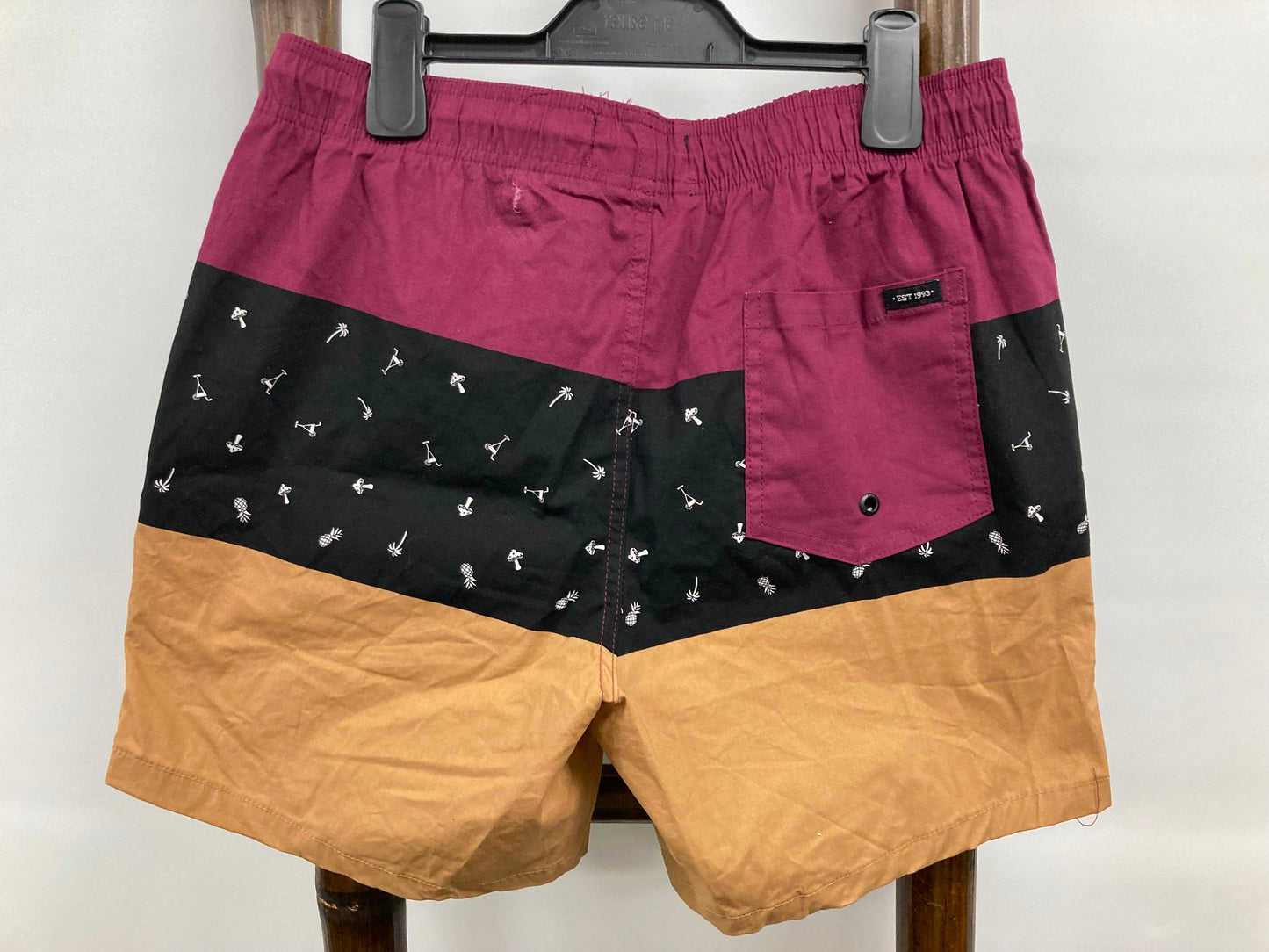 Jay Jays Stretch Volley Drawstring Shorts Burgundy/Black Mens Sz 30 NEW