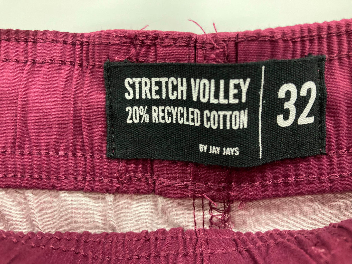 Jay Jays Stretch Volley Drawstring Shorts Burgundy/Black Mens Sz 32 NEW