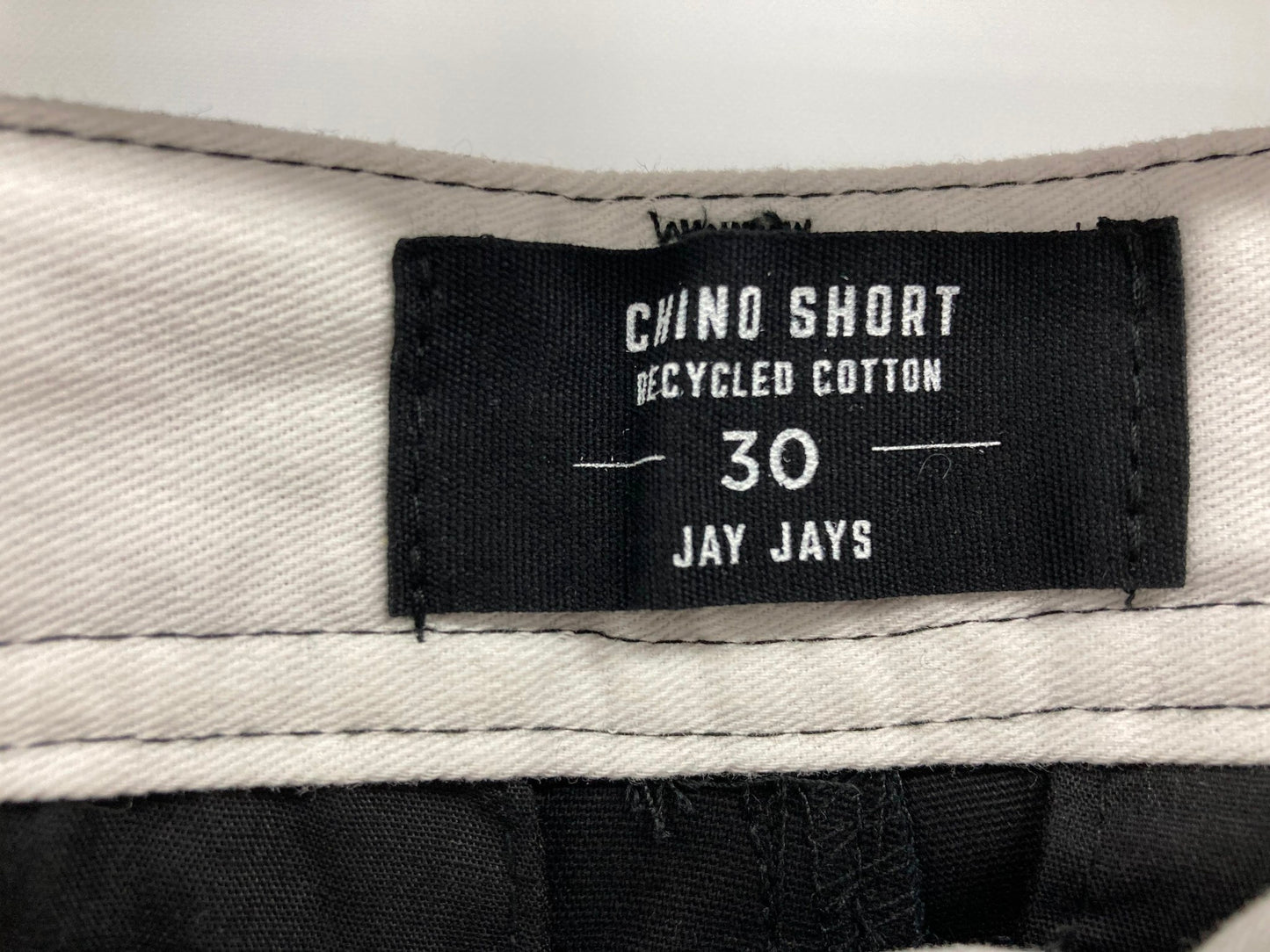 Jay Jays Chino Cotton Stretch Shorts Fold Up Cuff Black Mens Sz 30 NEW