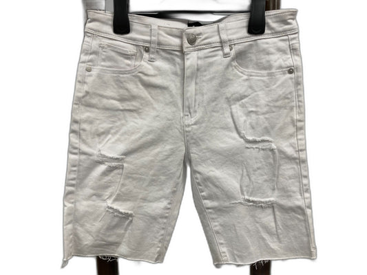 Jay Jays Slim Stretchy Rips Cotton Zip Up Shorts White Mens Sz 30 NEW